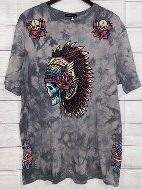 Black Label Affliction Night Chief T-shirt- XL